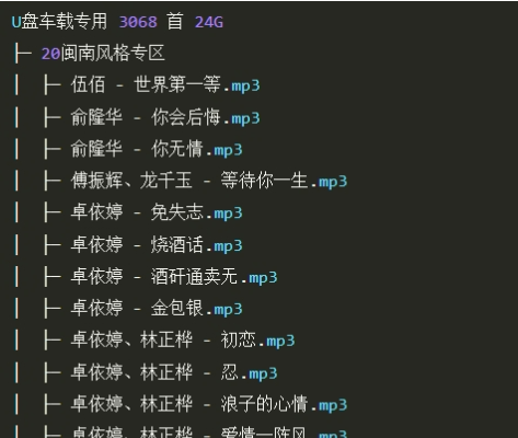U盘车载专用音乐合集 3068首 mp3高音质(图1)