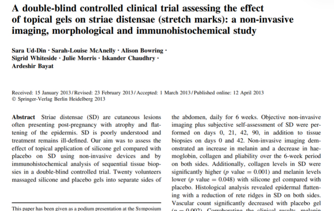 A double-blind controlled clinical trial assessing the effect of topical gels on striae distensae (s(图1)